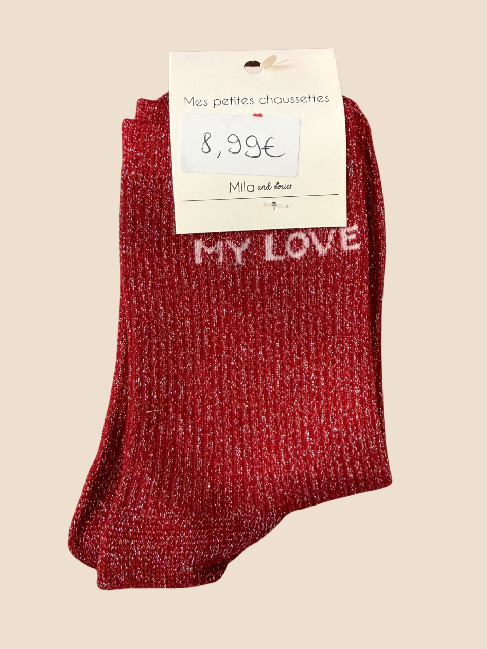 Chaussettes à paillettes My love (Plusieurs coloris)
