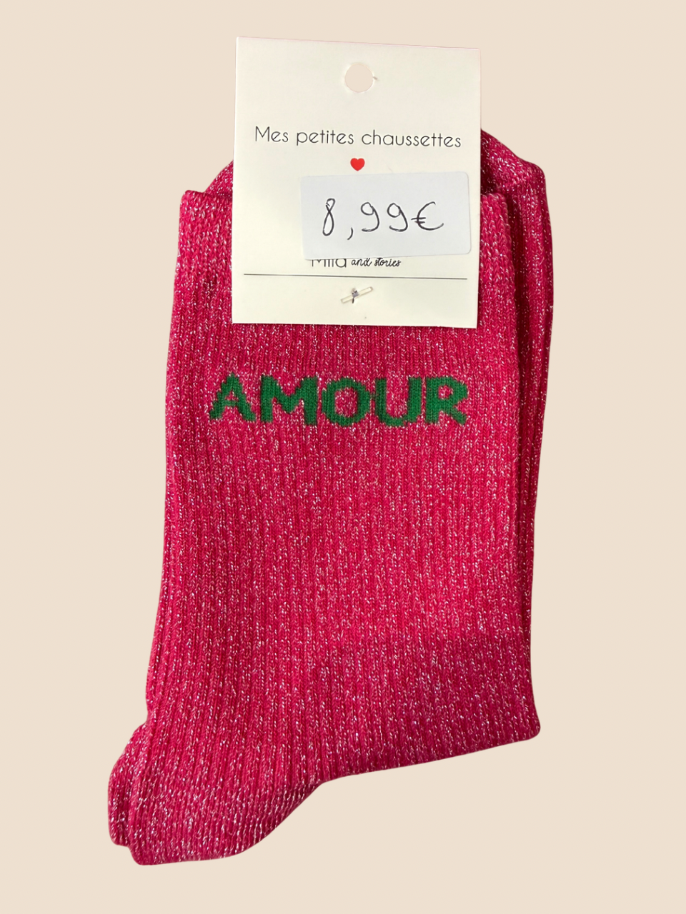Chaussettes à paillettes Amour (Plusieurs coloris)