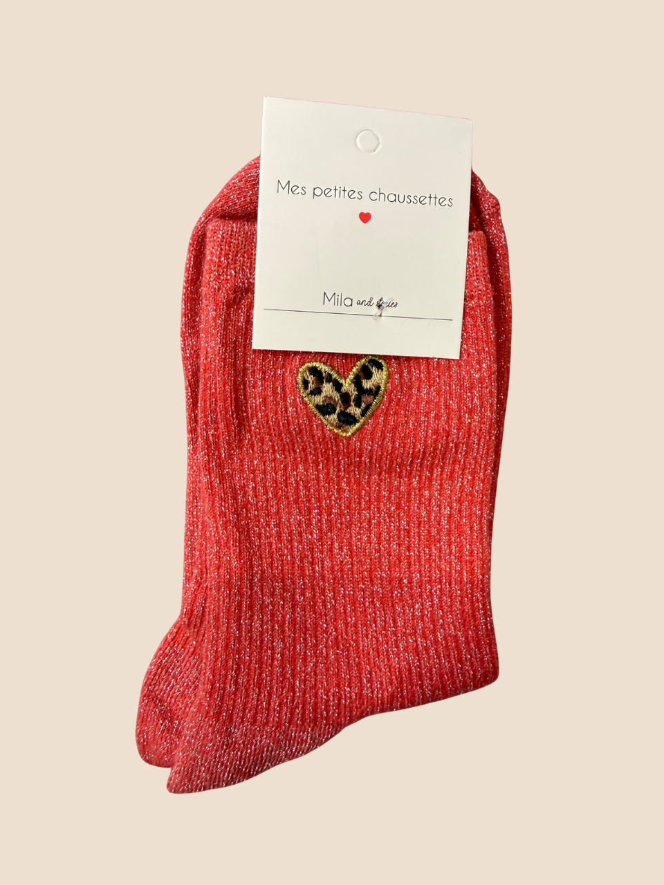 Chaussettes à paillettes COEUR (Plusieurs coloris)