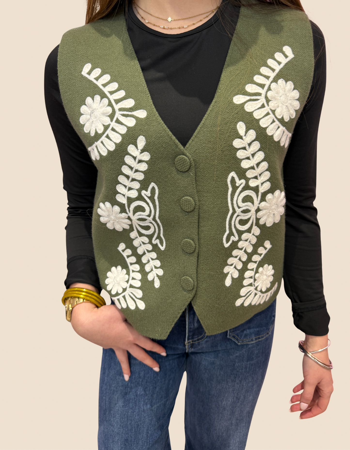 Gilet brodé Strong (Plusieurs coloris)