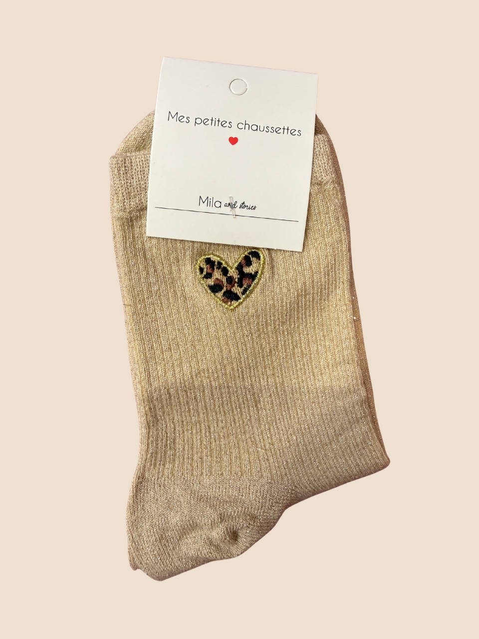 Chaussettes à paillettes COEUR (Plusieurs coloris)