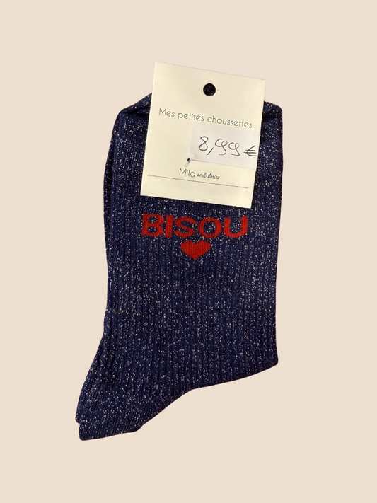 Chaussettes à paillettes Bisou (Plusieurs coloris)