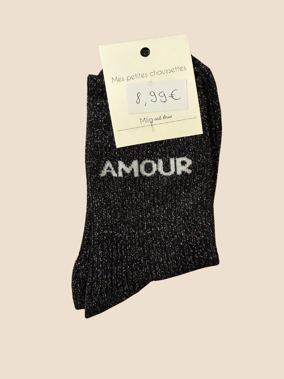 Chaussettes à paillettes Amour (Plusieurs coloris)